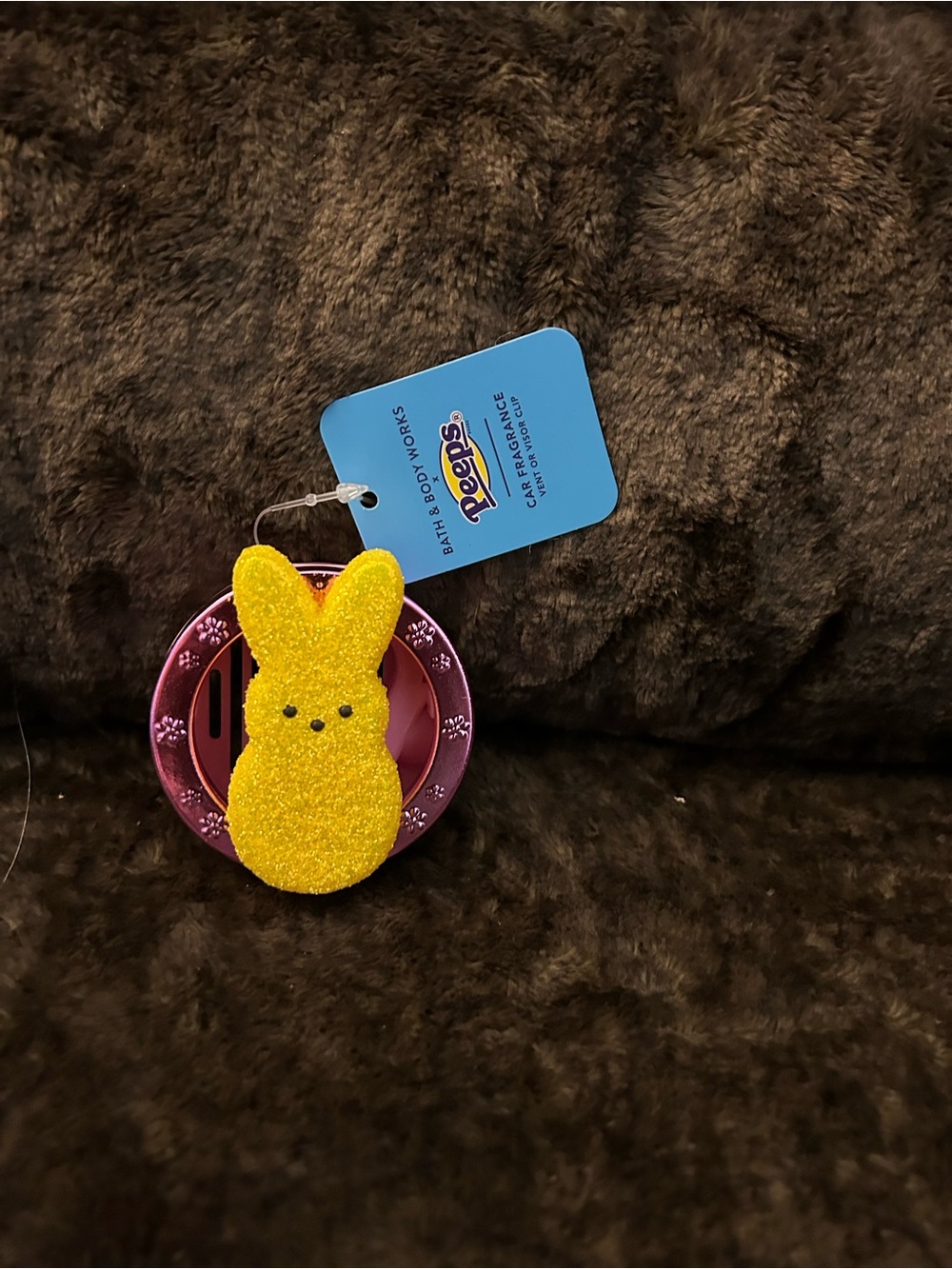 Bath & Body Works Yellow Peeps Bunny Vent Clip with Pink Holder